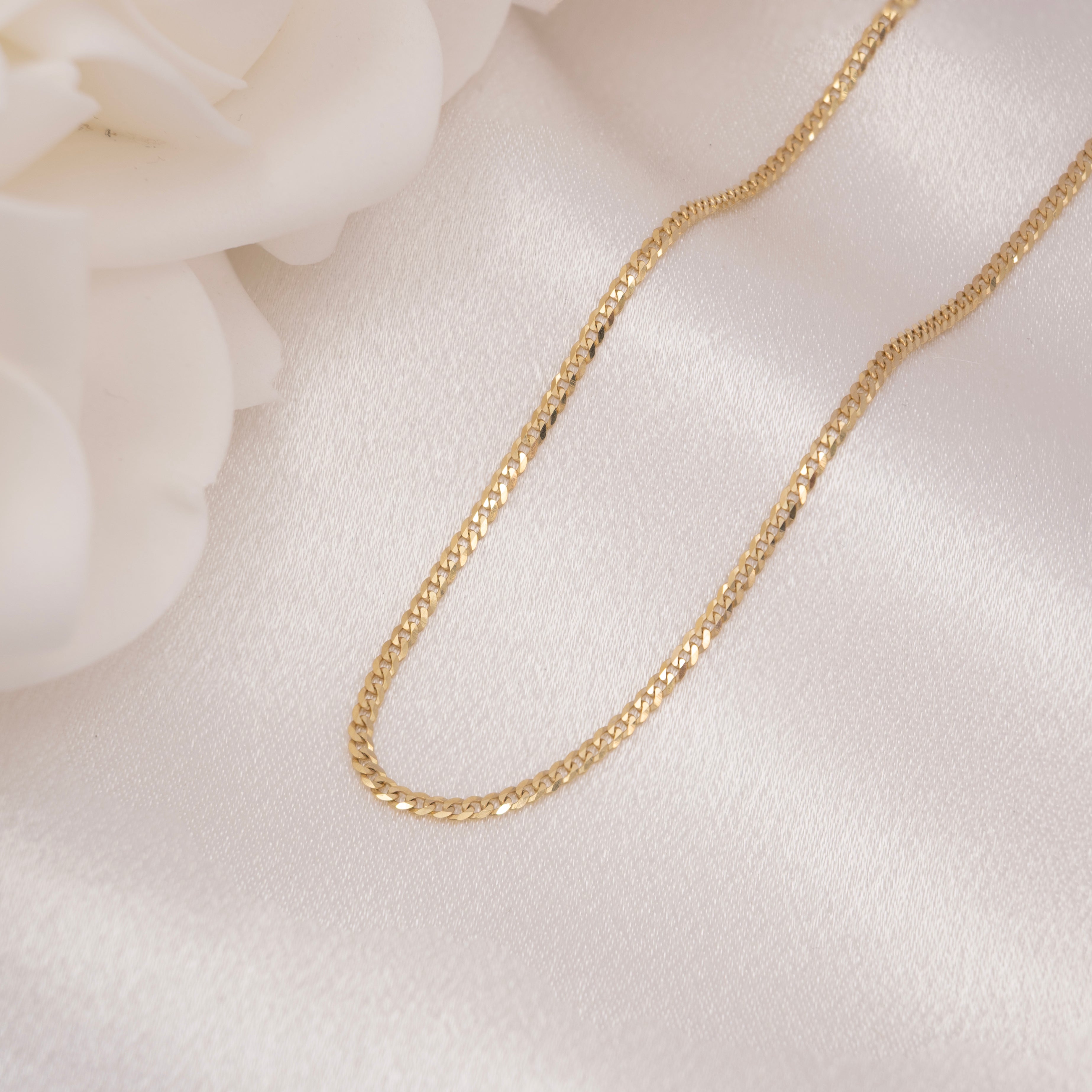 14k 2mm Curb Chain