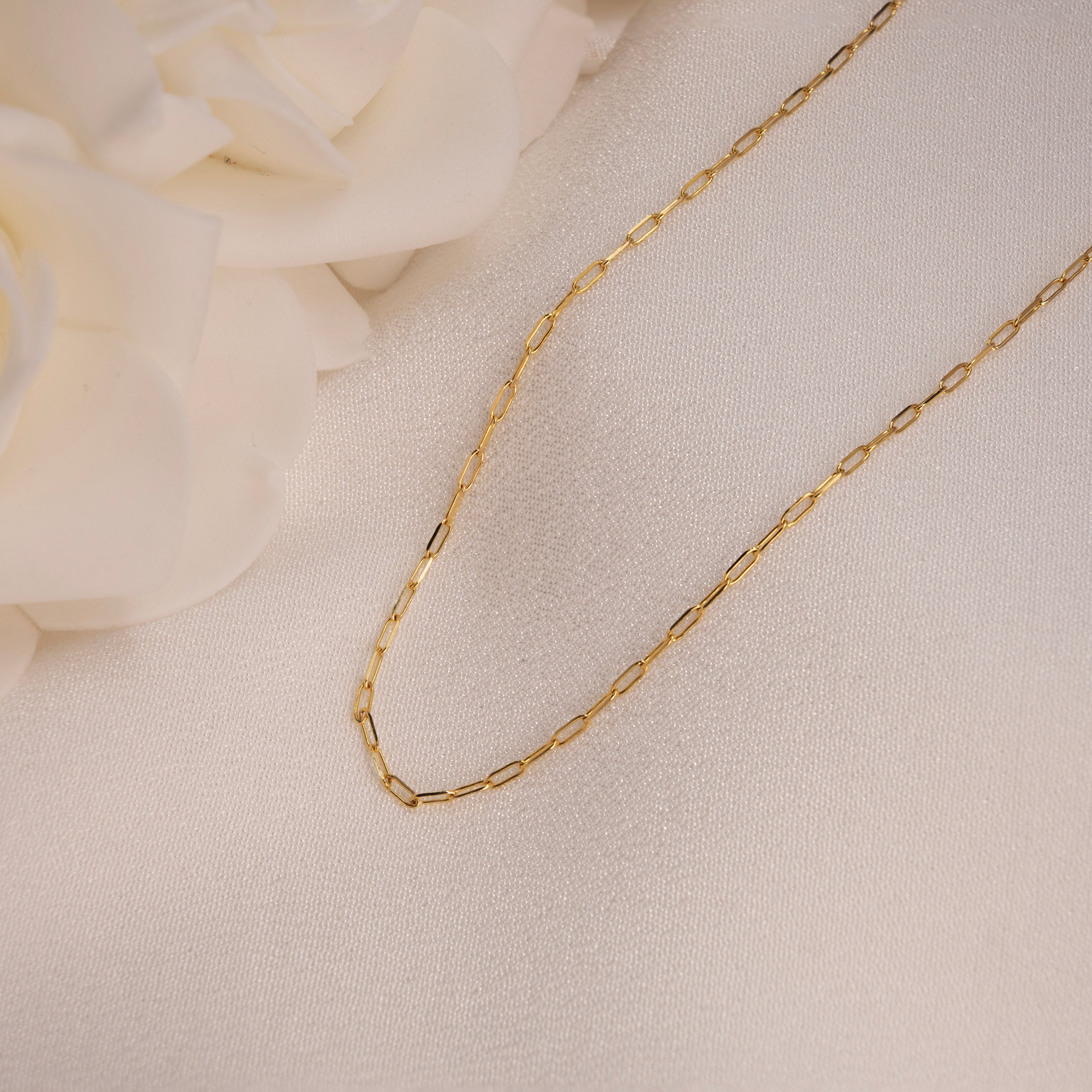 14k Thin Paperclip Chain