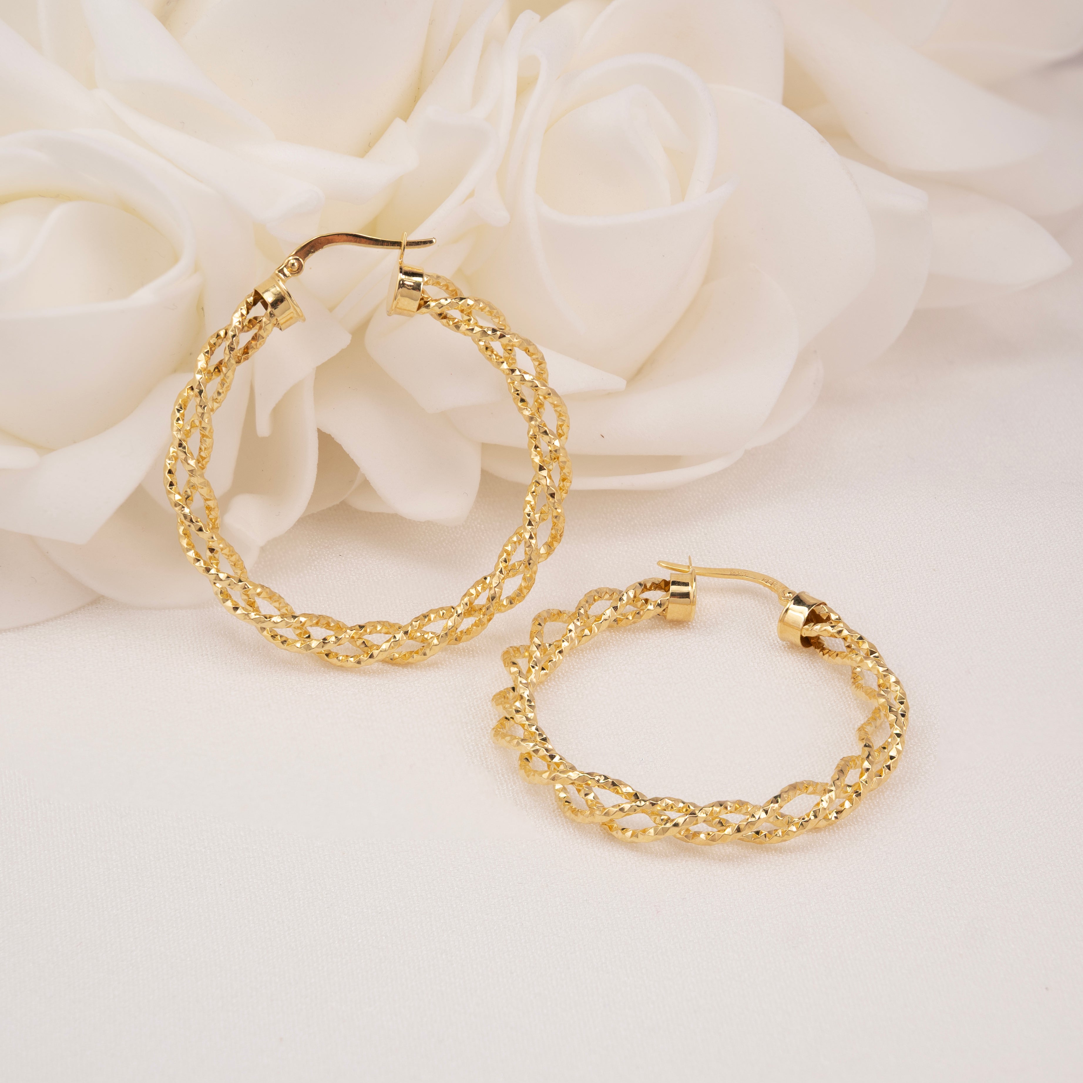 14k Fully Twisted Hoop Earrings