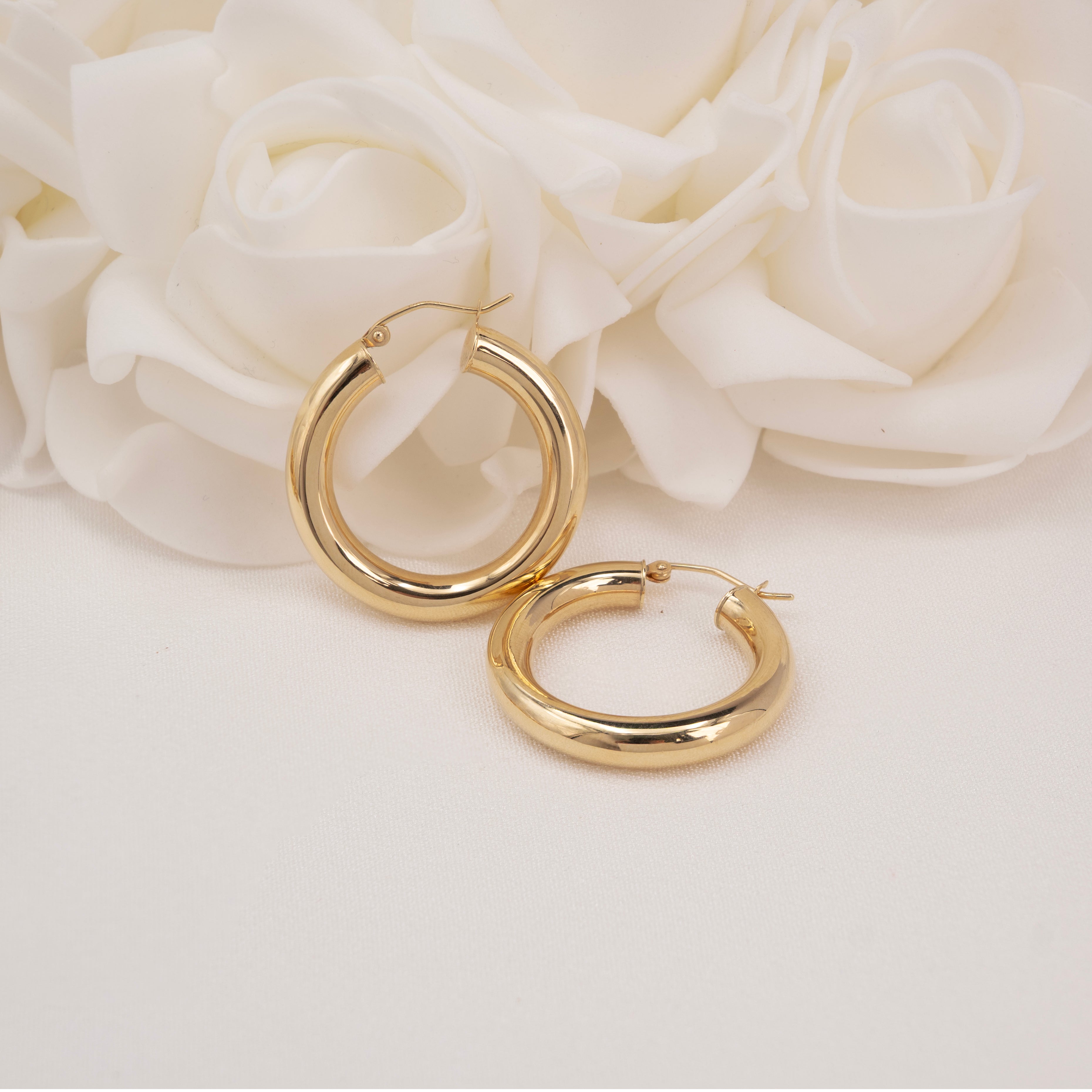 14k Bold Polished Hoops - 4.8mm Thick