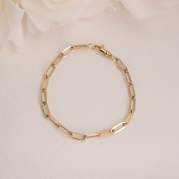 14k Bold Polished Paperclip Bracelet – Briza Fine Jewelry