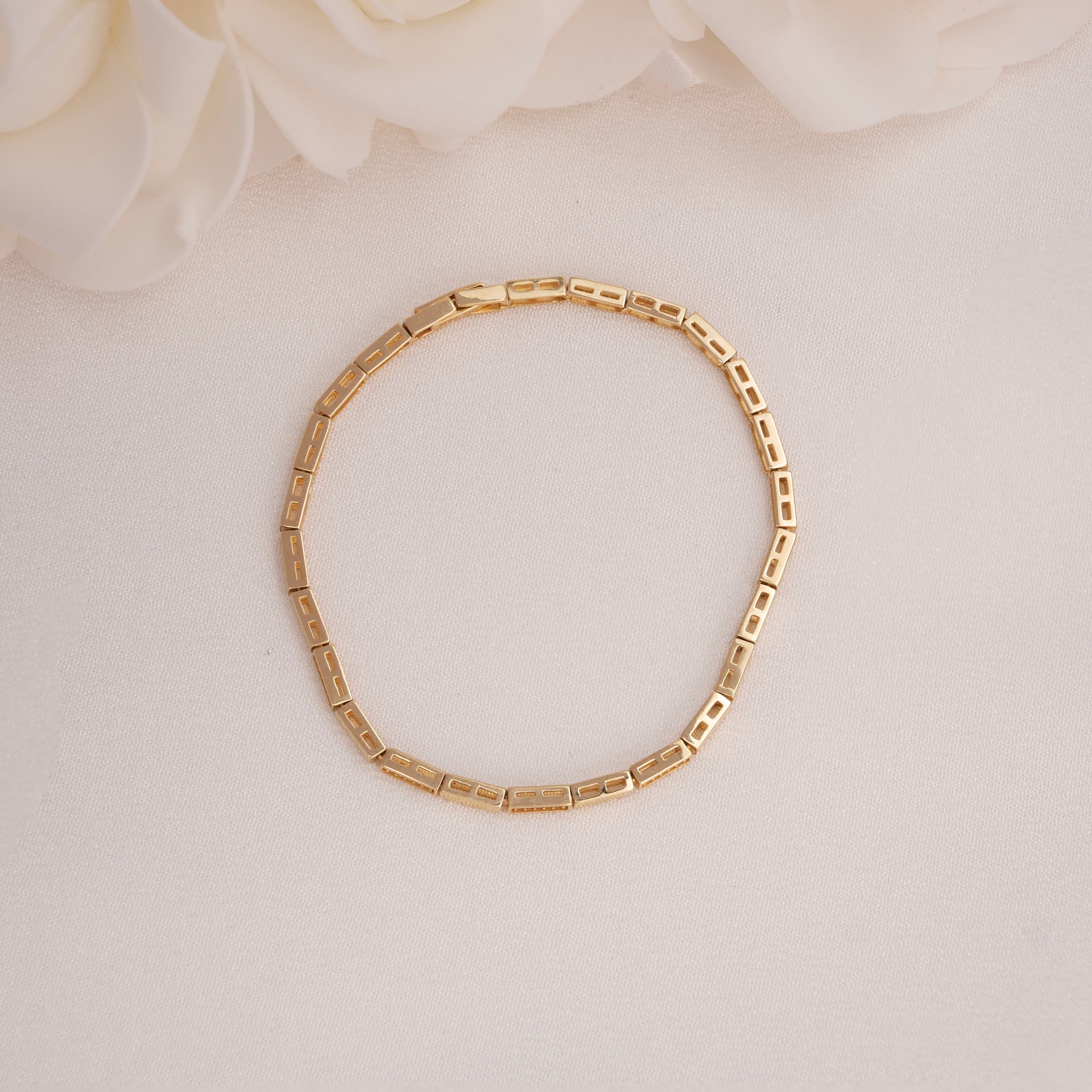 14K Bar Link Bracelet