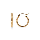 Real 14k Gold Fully Diamond Cut Hoop Earrings - 35MM, 25MM, 20MM, 15MM - Sparkling - Fine Jewelry For Her - Perfect Gift