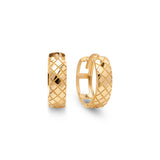 14k Small Shiny Huggies Earrings - 4mm Thick - 13mm