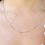 Solid 14k Gold Mirror Necklaces - Dainty and sparkling - Special design - Perfect Gift - 16, 18, 20, 22, 24 inches