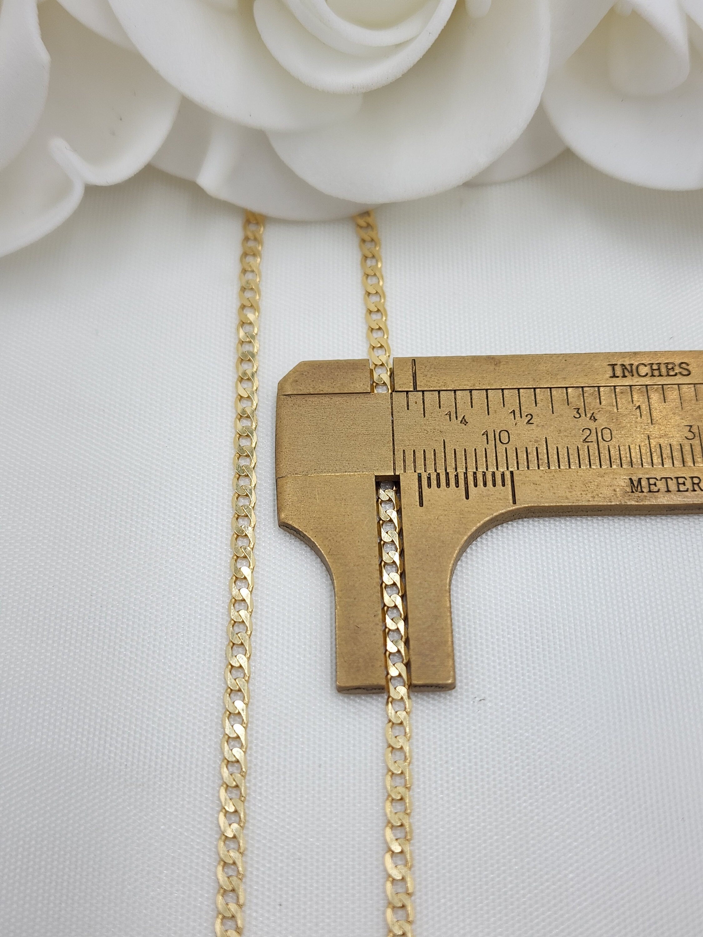 Solid 14k Gold 2.2mm Cuban Chains - 2.2mm - 16", 18", 20", 22", 24" - For Her - For Him - For kids