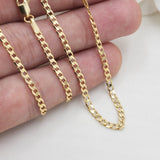 Solid 14k Gold 2.2mm Cuban Chains - 2.2mm - 16", 18", 20", 22", 24" - For Her - For Him - For kids
