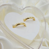 Solid Gold Wedding Bands - Polished Curved Bands for Her and For Him - Anniversary Gift - 14k, 18k.