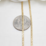 Solid 14k Gold 2.2mm Cuban Chains - 2.2mm - 16", 18", 20", 22", 24" - For Her - For Him - For kids
