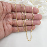 Solid 14k Gold 2.2mm Cuban Chains - 2.2mm - 16", 18", 20", 22", 24" - For Her - For Him - For kids