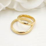 Solid Gold Wedding Bands - Polished Curved Bands for Her and For Him - Anniversary Gift - 14k, 18k.
