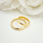 Solid Gold Wedding Bands - Polished Curved Bands for Her and For Him - Anniversary Gift - 14k, 18k.