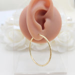 14k Gold Shiny Hoop Earrings - 2mm Thick -40mm - Everyday Hoops - For Her