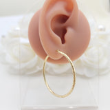 14k Gold Shiny Hoop Earrings - 2mm Thick -40mm - Everyday Hoops - For Her
