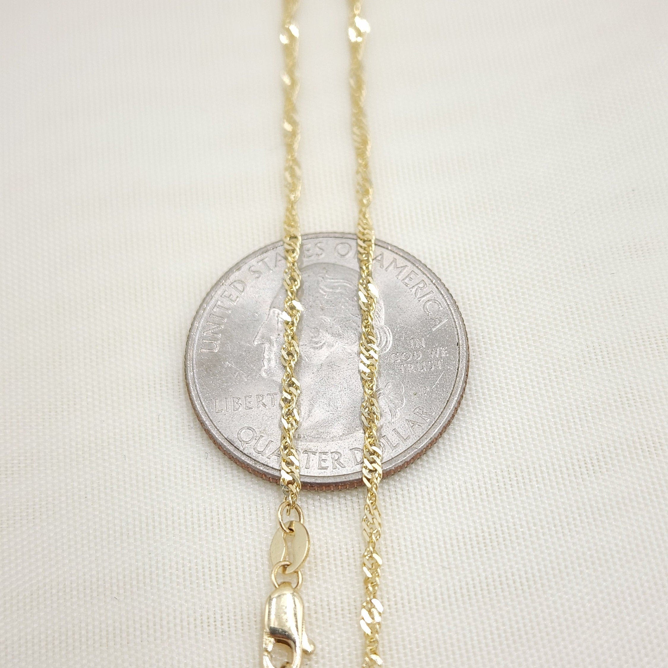Solid 14k Gold Singapore Chain - 1.5MM