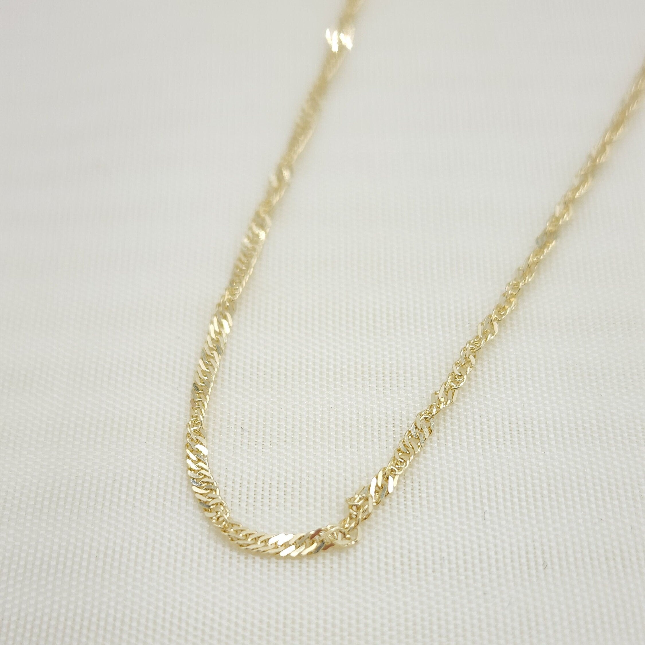 Solid 14k Gold Singapore Chain - 1.5MM