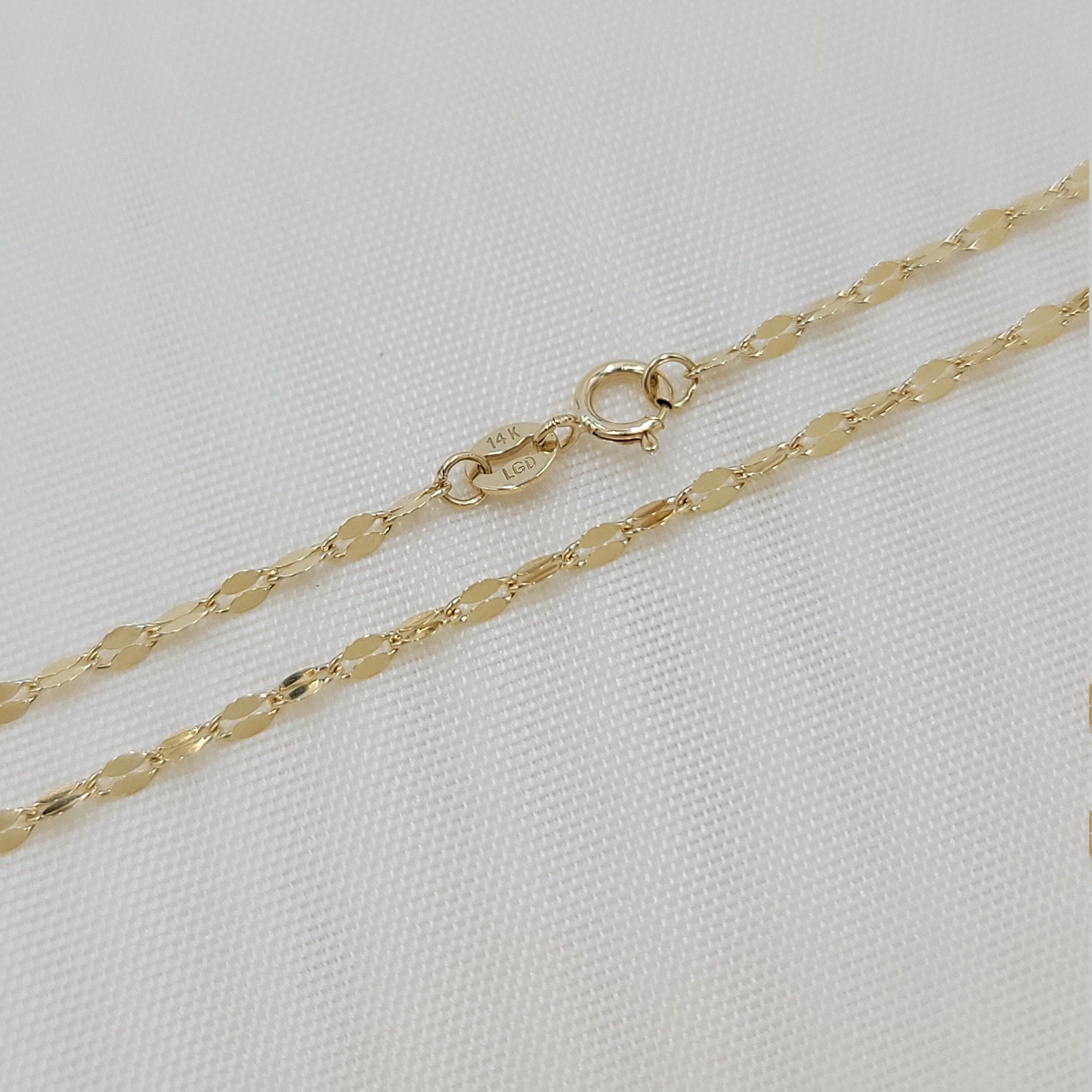 Solid 14k Gold Mirror Necklaces - Dainty and sparkling - Special design - Perfect Gift - 16, 18, 20, 22, 24 inches