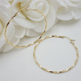 Large Twisted 14k Gold Hoop Earrings - 45MM- Unique and Versatile - For Everyday - Shiny