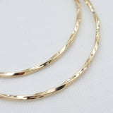 Large Twisted 14k Gold Hoop Earrings - 45MM- Unique and Versatile - For Everyday - Shiny