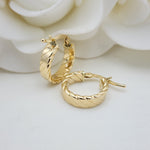 14k Gold Small Croissant Hoop Earrings - 15mm - 4mm Thick - For Her - Modern Jewelry