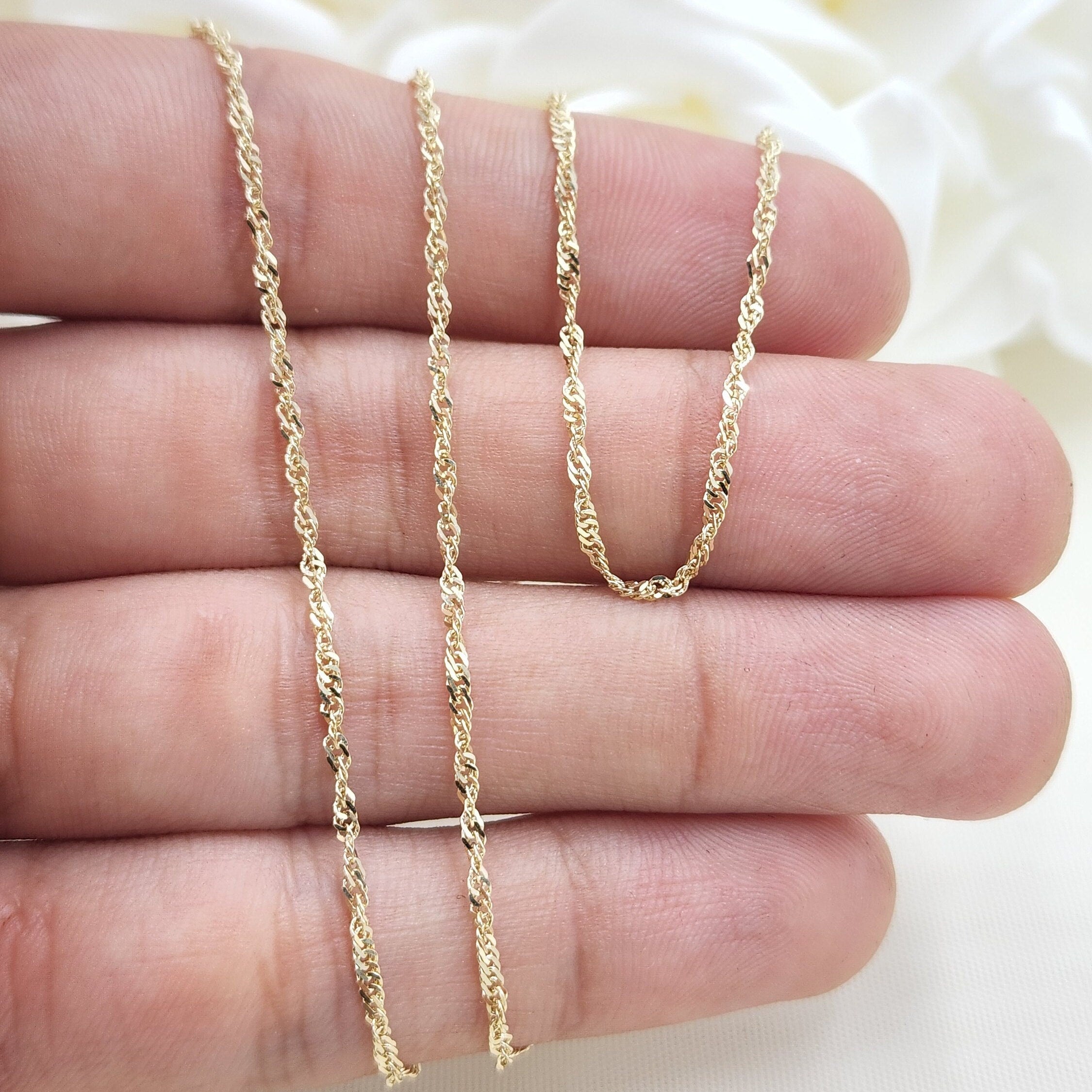 Solid 14k Gold Singapore Chain - 1.5MM