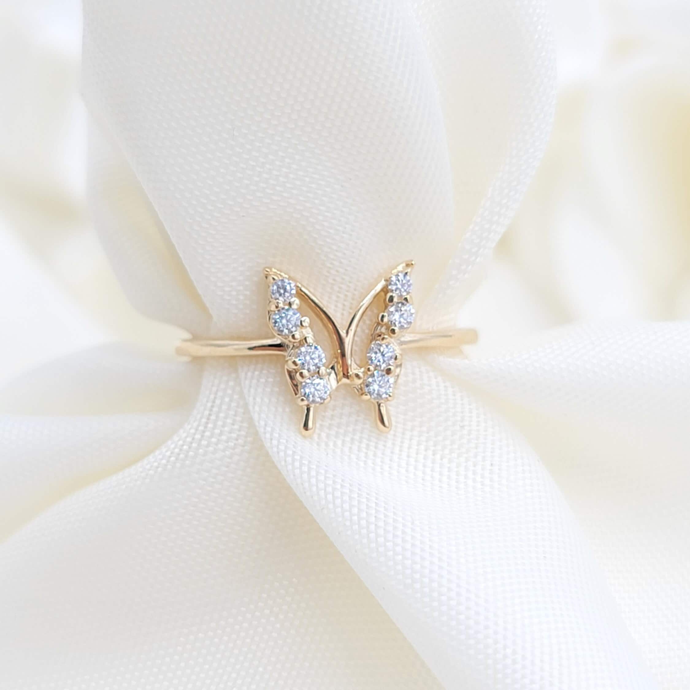 14k Butterfly Ring