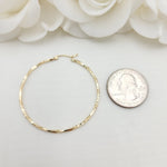Large Twisted 14k Gold Hoop Earrings - 45MM- Unique and Versatile - For Everyday - Shiny
