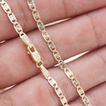 Real 14k Diamond Cut Star Valentino Chains - 16", 18", 20", 22", 24" - 2.7MM Thick - Shiny and Elegant