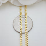 Solid 14k Gold 2.5mm Curb Cuban Link Chains - 16", 18", 20", 22", 24" - Cuban Link - For Her - For Him - For kids