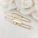 14K ID Valentino Baby Girl Bracelets - Personalized Bracelets - For kids - Babies - Tri color
