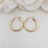 25MM 14k Gold Fully Diamond Cut Hoop Earrings - 3MM Thick - Perfect Gift - Modern Jewelry For Her