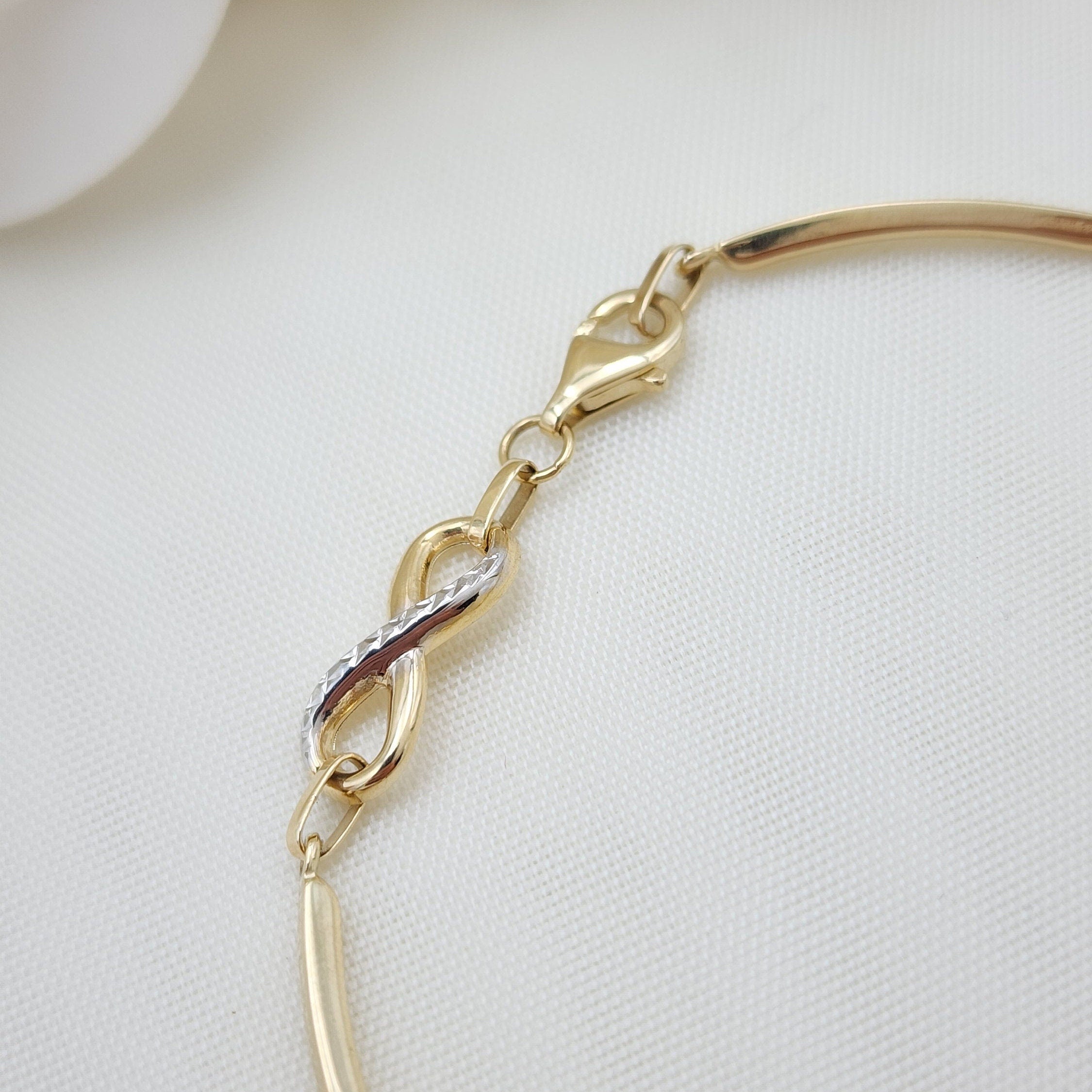14k Infinity Bar Bracelet