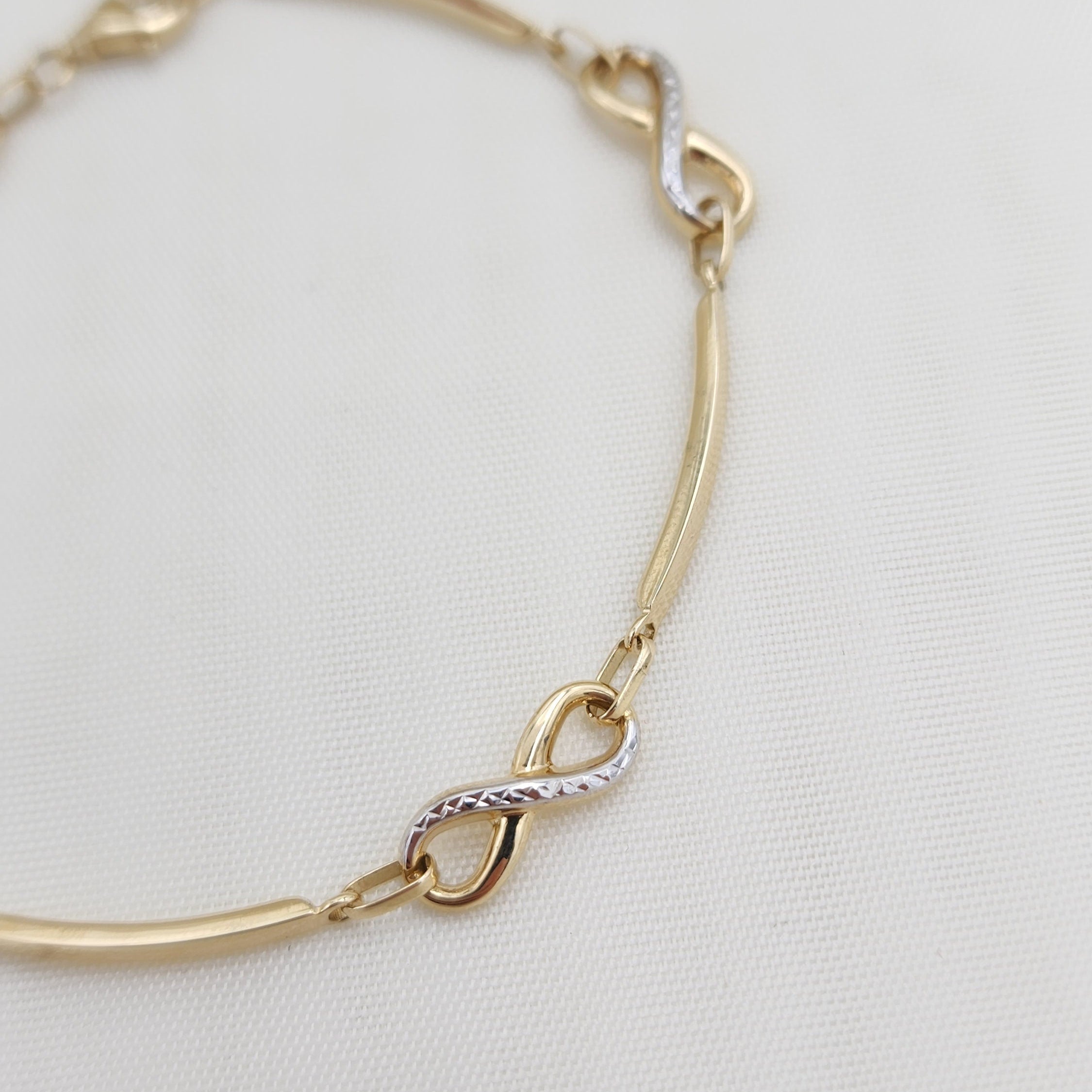 14k Infinity Bar Bracelet