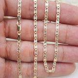 Real 14k Diamond Cut Star Valentino Chains - 16", 18", 20", 22", 24" - 2.7MM Thick - Shiny and Elegant