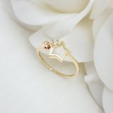 Solid 14k Gold Star Ring - Modern and Unique