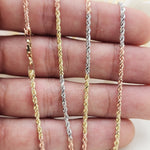 Solid 14k Tri Color Gold Rope Chain - 2MM - 16" - 18" - 20" - 22" - 24" - Unique Rope Chains - Perfect Gift For Her