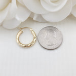 Real 14k Gold 3mm Square Diamond Cut Hoop Earrings - 3/4 Inches - 20MM - Shiny and Unique - Perfect For everyday - Lightweight Thick Hoops
