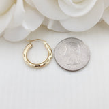 Real 14k Gold 3mm Square Diamond Cut Hoop Earrings - 3/4 Inches - 20MM - Shiny and Unique - Perfect For everyday - Lightweight Thick Hoops