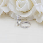 Solid 14k White Gold Channel setting CZ Huggies Earrings - Perfect For kids - Fine Jewelry