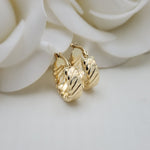 14k Gold Small Croissant Hoop Earrings - 15mm - 4mm Thick - For Her - Modern Jewelry