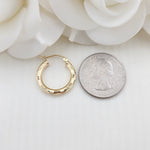 Real 14k Gold 3mm Square Diamond Cut Hoop Earrings - 3/4 Inches - 20MM - Shiny and Unique - Perfect For everyday - Lightweight Thick Hoops
