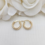 14k Gold Small Croissant Hoop Earrings - 15mm - 4mm Thick - For Her - Modern Jewelry