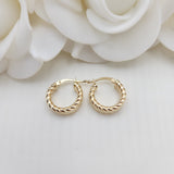 14k Gold Small Croissant Hoop Earrings - 15mm - 4mm Thick - For Her - Modern Jewelry