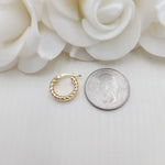 14k Gold Small Croissant Hoop Earrings - 15mm - 4mm Thick - For Her - Modern Jewelry
