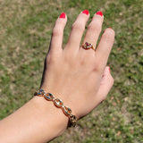 Real 14K Gold Puffed Mariner 8mm Bracelet - For Men - For Women - Fine jewelry