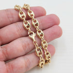 Real 14K Gold Puffed Mariner 8mm Bracelet - For Men - For Women - Fine jewelry