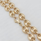 Real 14K Gold Puffed Mariner 8mm Bracelet - For Men - For Women - Fine jewelry