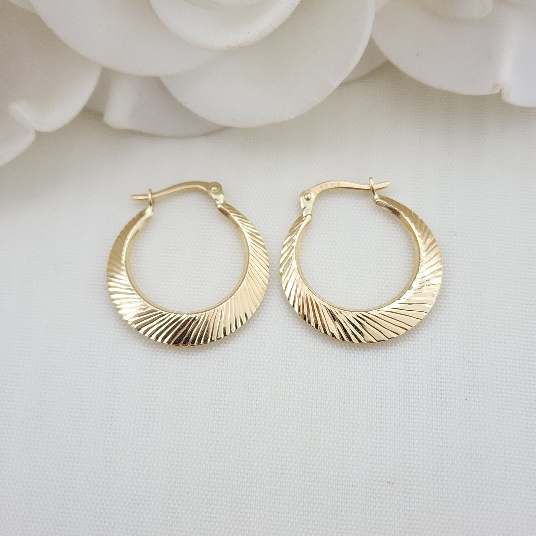 14k Double Sided Hoop Earrings - 21MM