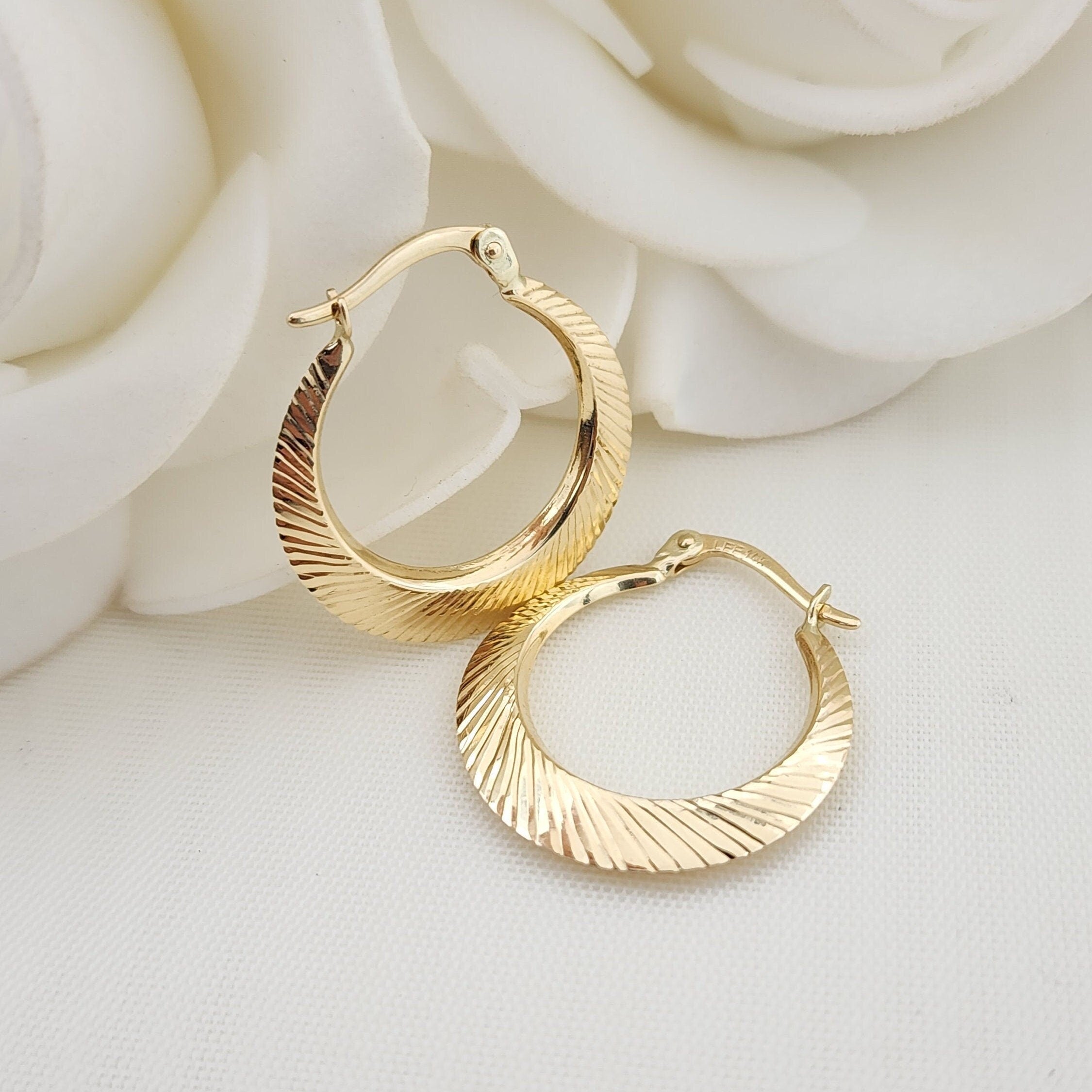 14k Double Sided Hoop Earrings - 21MM