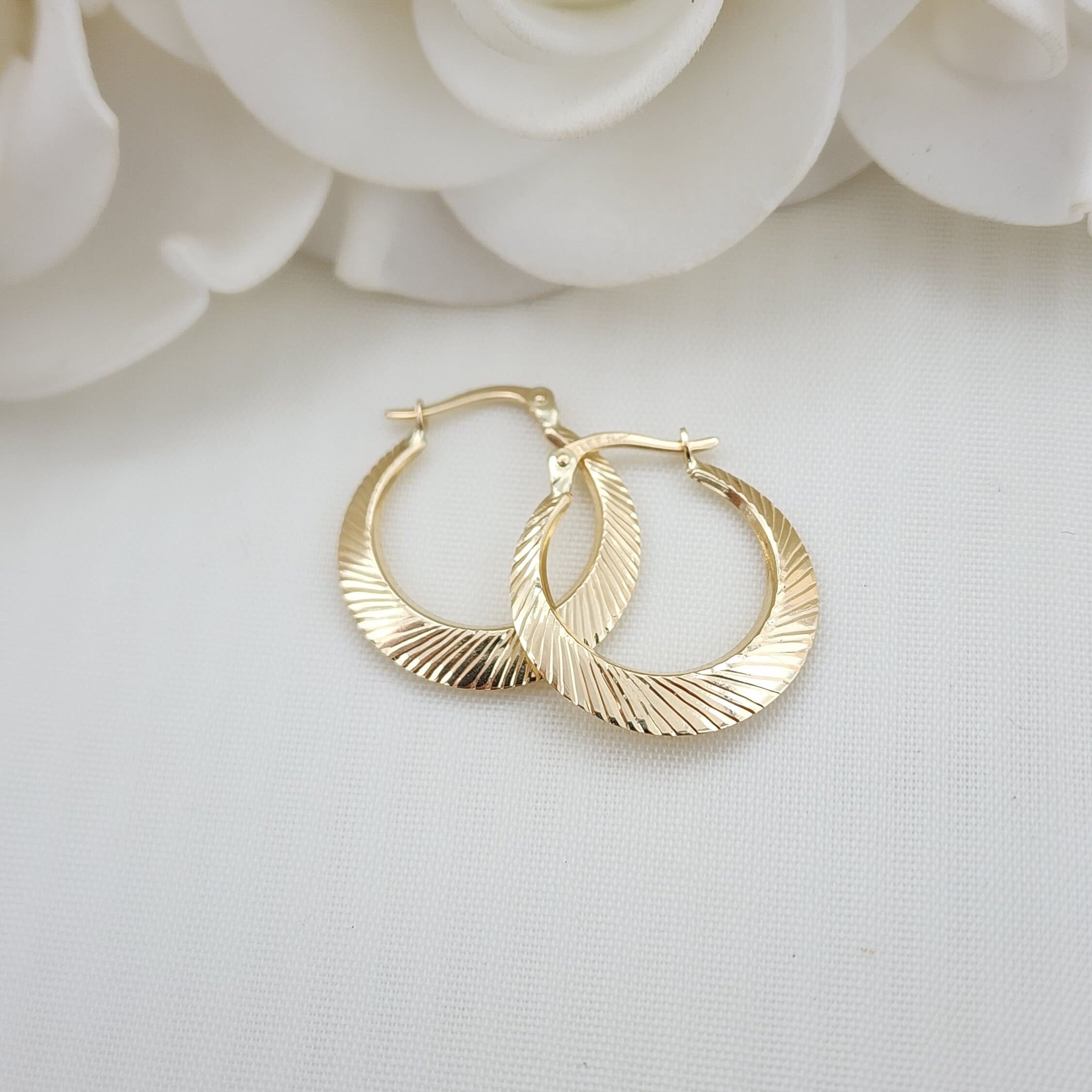 14k Double Sided Hoop Earrings - 21MM